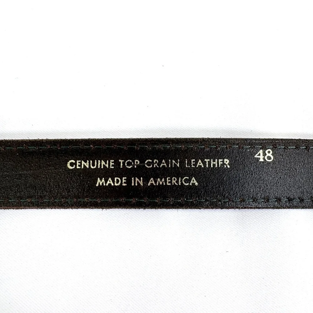 Marc Wolf Ltd Belt Brown Leather Gold Buckle‎ Made in USA 201 Size 48 Mens